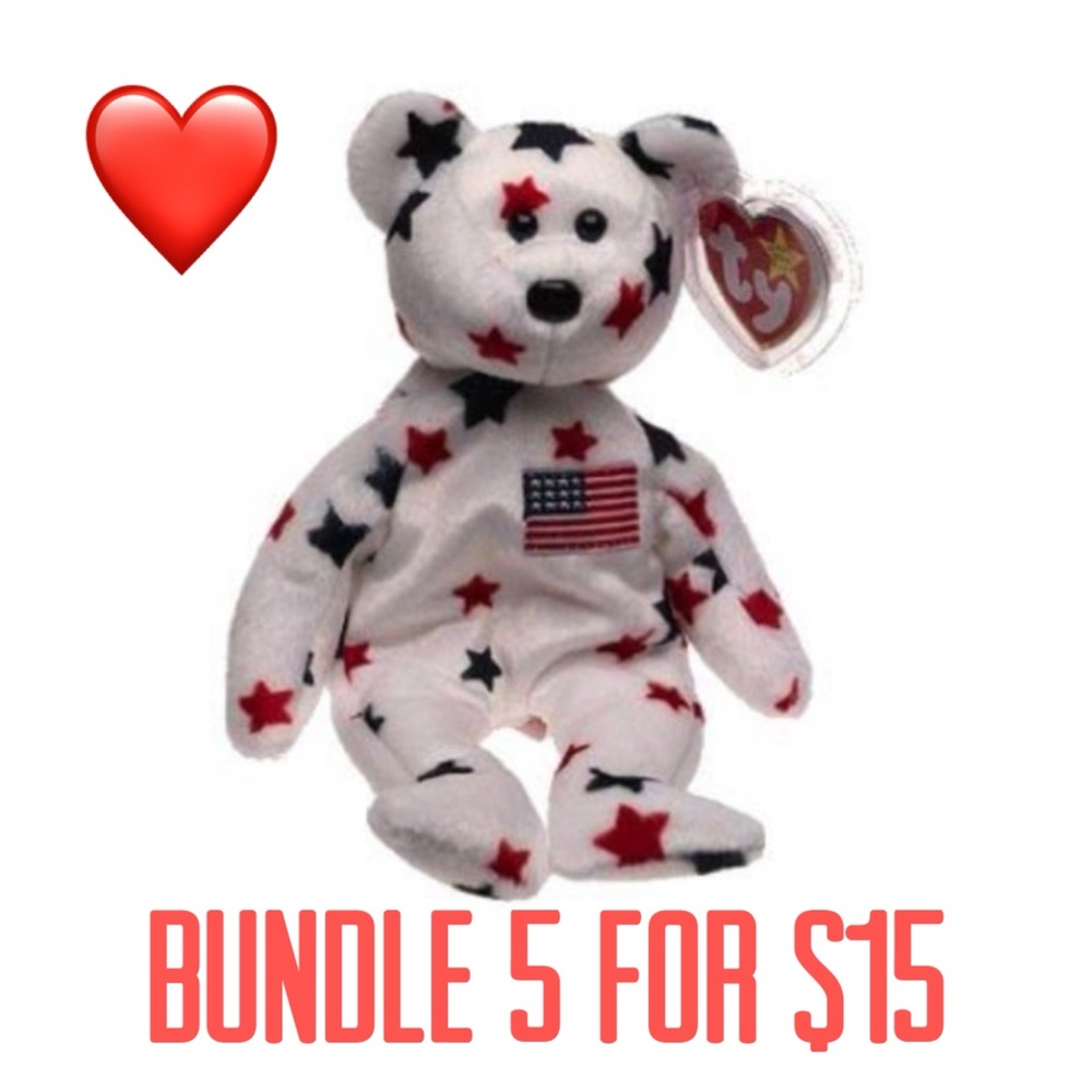❤️5 for $15❤️ 1998 Glory the Bear Beanie Baby (USA Exclusive) - NO Swing Tag